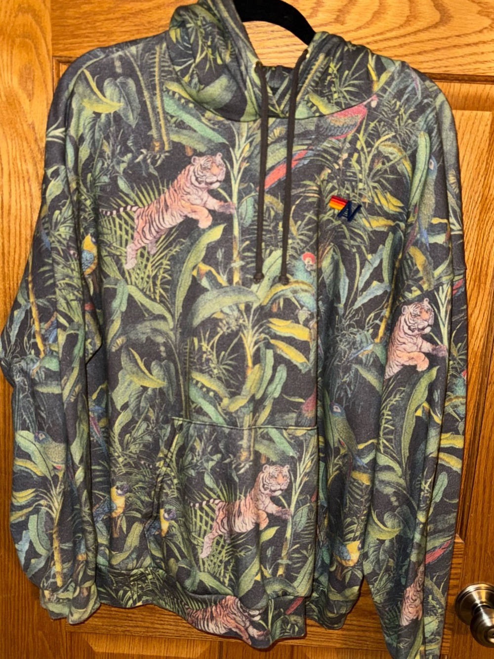 Aviator Nation Jungle Tiger Print Hoodie Sweatshirt - Multicolor